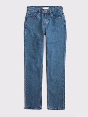Abercrombie & Fitch 90’s Straight Mid-Rise Curve Love Denim Jeans *short length